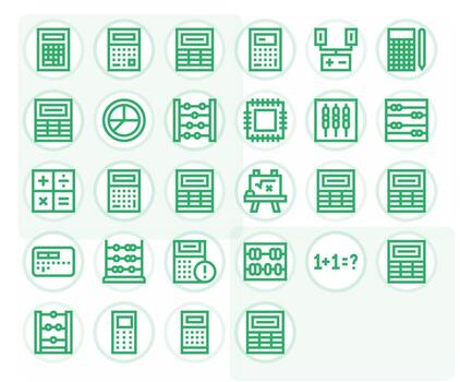 Arithmetic Icon Collection with 28 High Resolution Bold Line Designs vector