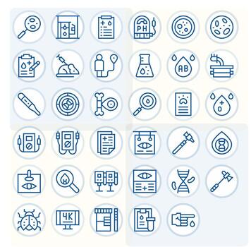 35 cuadrícula equipado regular línea íconos diseñado para pruebas interfaz vector