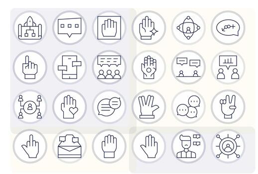 Interaction Graphics Pack including 24 Thin Line 256x256 Display Perfect Icons vector