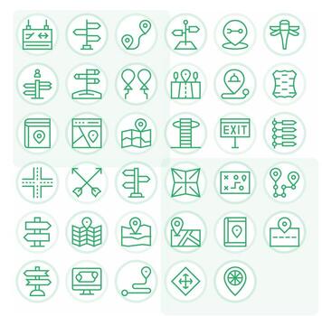 35 regular línea íconos desde direcciones en alto resolución píxel Perfecto calidad vector