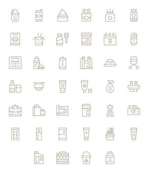 40 Pixel Optimized Thin Line Icons from Packaging Collection vector