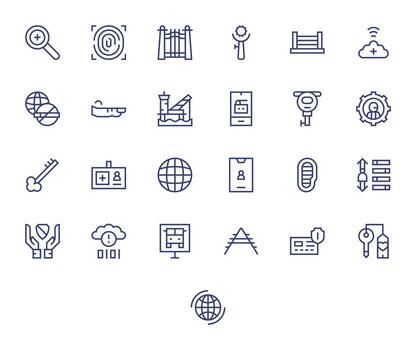 Access Icon Repository containing 25 Regular Line 64x64 Pixel Optimized graphics vector
