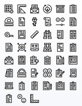 Survey Pixel Aligned Set with 45 256x256 Bold Line Icons vector