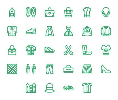 Style Design Icons featuring 28 Pixel Optimized Bold Line Style vector