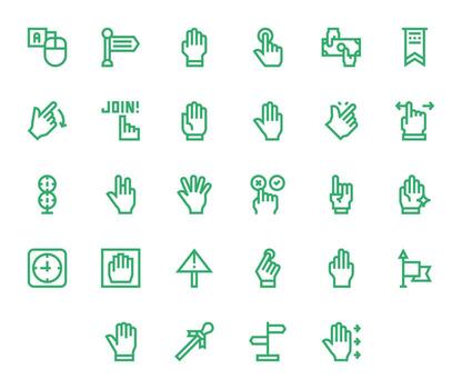 Pointer Essential Set including 28 Pixel Aligned Bold Line 256x256 Icons vector