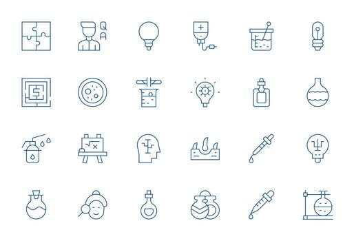 Solution Icon Repository containing 24 Thin Line High Resolution Display Perfect graphics vector