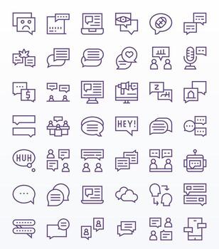 42 Detail Enhanced Regular Line Icons from Conversation Collection vector