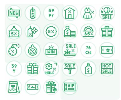 28 128x128 Bold Line Icons optimized for Discount Editable display vector