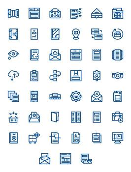 archivo diseño íconos presentando 45 editable negrita línea estilo vector