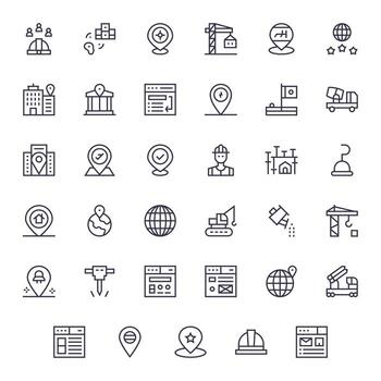 sitio completar paquete con 35 64 x 64 regular línea píxel optimizado íconos vector