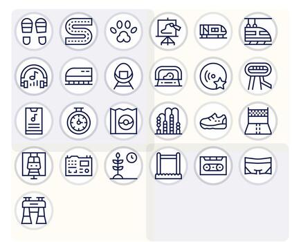 25 regular línea píxel optimizado diseños para pista alto resolución íconos vector