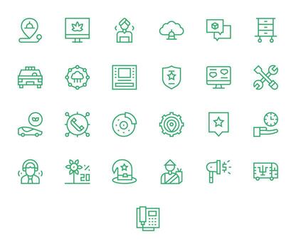 regular línea editable íconos desde Servicio conjunto con 25 256x256 íconos vector