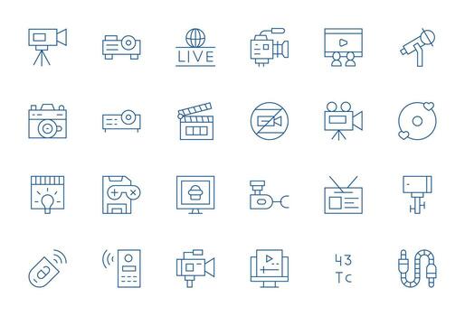 24 Icons for optimized in Detail Enhanced 64x64 Thin Line resolution vector