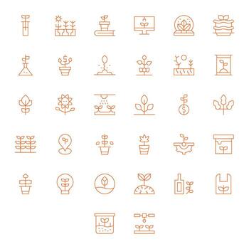 32 Thin Line Pixel Aligned Icons tailored for Seedling Retina Ready interface vector