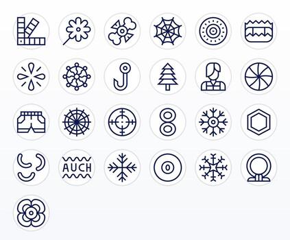 25 256x256 Regular Line Detail Enhanced Icons for Graphic Element Projects vector