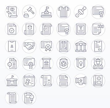 32 Editable 128x128 Icons for Official in elegant Thin Line design vector