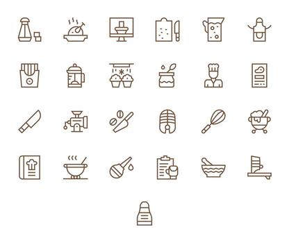25 Retina Ready Icons for Preparation in PIXEL Perfect Regular Line Format vector