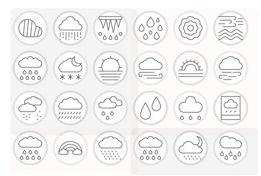 Thin Line Display Perfect Icons from Atmosphere Set with 24 High Resolution Icons vector
