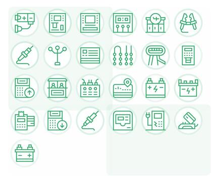 25 retina Listo regular línea píxel Perfecto íconos para terminal proyectos vector