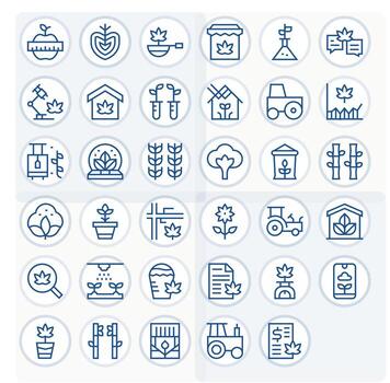 35 High Resolution Icons for Cultivation in PIXEL Perfect Regular Line Format vector