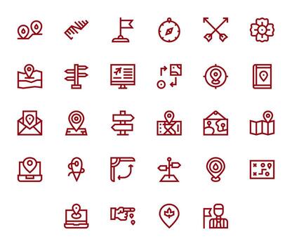 28 Bold Line Pixel Optimized Vectors for Route Theme