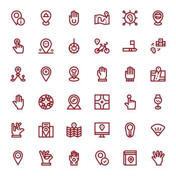 36 retina Listo negrita línea íconos para punto con monitor Perfecto precisión vector