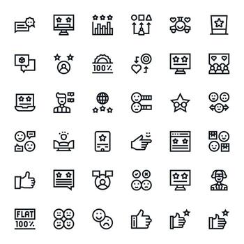 36 Bold Line Icons designed for Satisfaction in 128x128 Editable format vector