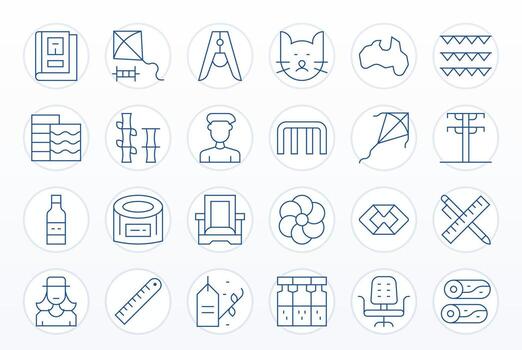 Line Icon Toolkit featuring 24 Detail Enhanced 256x256 Thin Line elements vector