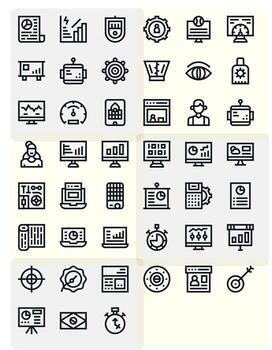 tablero icono biblioteca con 45 negrita línea 256x256 cuadrícula equipado diseños vector