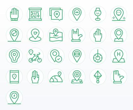 25 retina Listo regular línea íconos optimizado para punto editable monitor vector