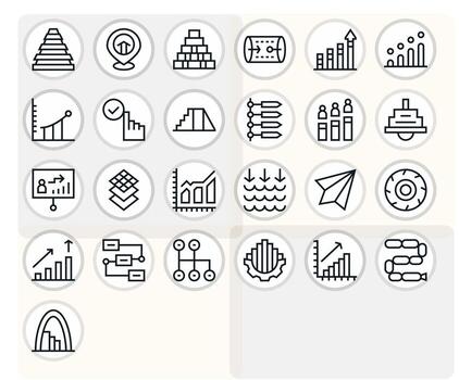 regular línea píxel optimizado íconos desde progresión conjunto con 25 64 x 64 íconos vector