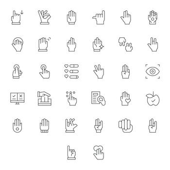 32 Icons for Select featuring 128x128 PIXEL Perfect Thin Line Graphics vector
