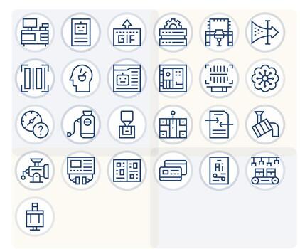 25 Icons for Processing featuring 128x128 Detail Enhanced Regular Line Graphics vector