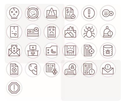 Error Message Ultimate Package with 25 High Resolution Regular Line Editable Icons vector