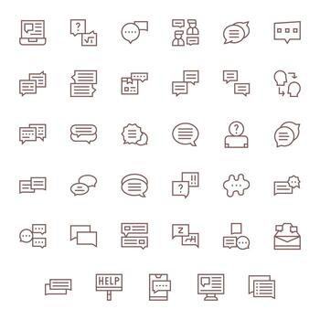 Support Ticket 64x64 Icon Pack with 35 Regular Line Display Perfect Elements vector