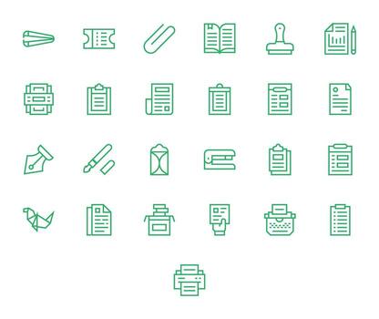 papel icono colección presentando 25 monitor Perfecto alto resolución regular línea diseños vector