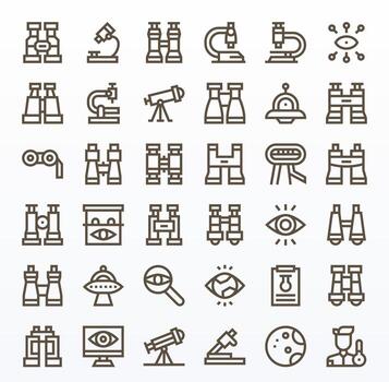 36 Bold Line Icons designed for Observation in 128x128 Editable format vector