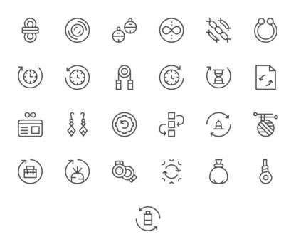 lazo exclusivo conjunto presentando 25 regular línea cuadrícula equipado 128x128 íconos vector