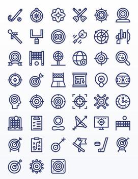 45 Bold Line Icons designed for Goal in 256x256 Grid Fitted format vector