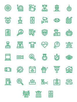 45 Bold Line Pixel Aligned 64x64 Icons from Monitoring Suite vector
