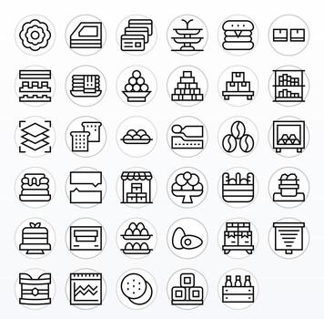 35 Display Perfect Icons themed around Stacked in 128x128 Regular Line format vector