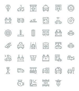 40 Icons for Automobile featuring Retina Ready Display Perfect Thin Line Graphics vector