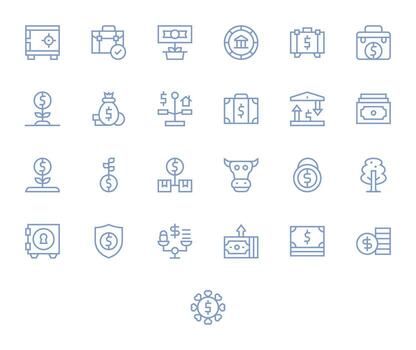 25 Regular Line Editable Icons tailored for Assets 64x64 interface vector