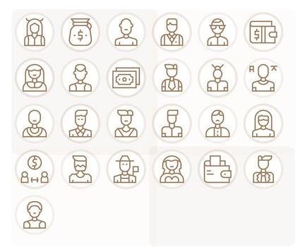 Accountant Visual Pack containing 25 Regular Line Pixel Optimized Icons vector