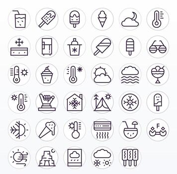 Cool Icon Set with 35 Regular Line 256x256 Display Perfect Graphics vector