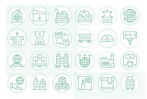 24 Thin Line Pixel Optimized Designs for Import High Resolution Icons vector
