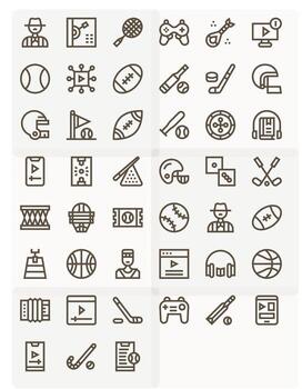 45 Pixel Optimized Retina Ready Icons for Player in elegant Bold Line design vector