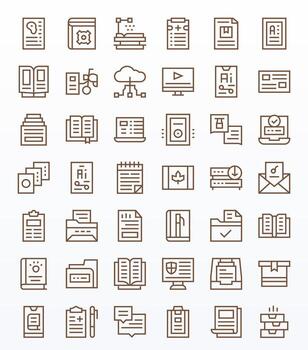 Regular Line PIXEL Perfect Icons from File Set with 42 Retina Ready Icons vector