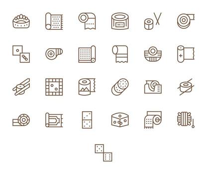 Roll Icon Toolkit featuring 25 Display Perfect Retina Ready Regular Line elements vector