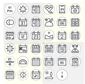 día último paquete con 35 alto resolución regular línea píxel optimizado íconos vector